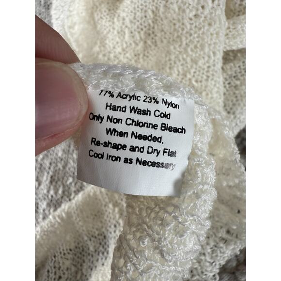 River Size L Open Front Caridgan Sweater Ivory Long Sleeve Outdoor - Picture 8 of 9